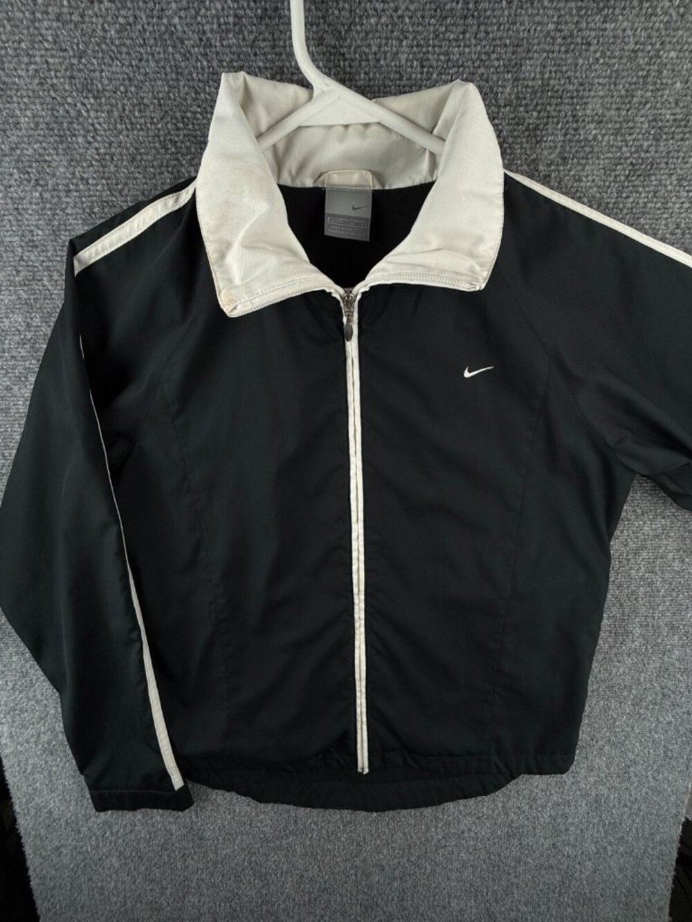 Nike Windbreaker Jacket Youth Medium 8-10 Full Zip Navy Dark Blue Long Sleeve